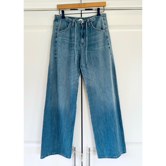 Zara Denim - Zara drawstring jeans wide leg baggy size 4